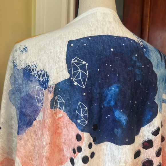 ET LOIS | BRIGHT MULTI COLOR AND SHAPES SPLASH KNIT WRAP - Picture 7 of 9